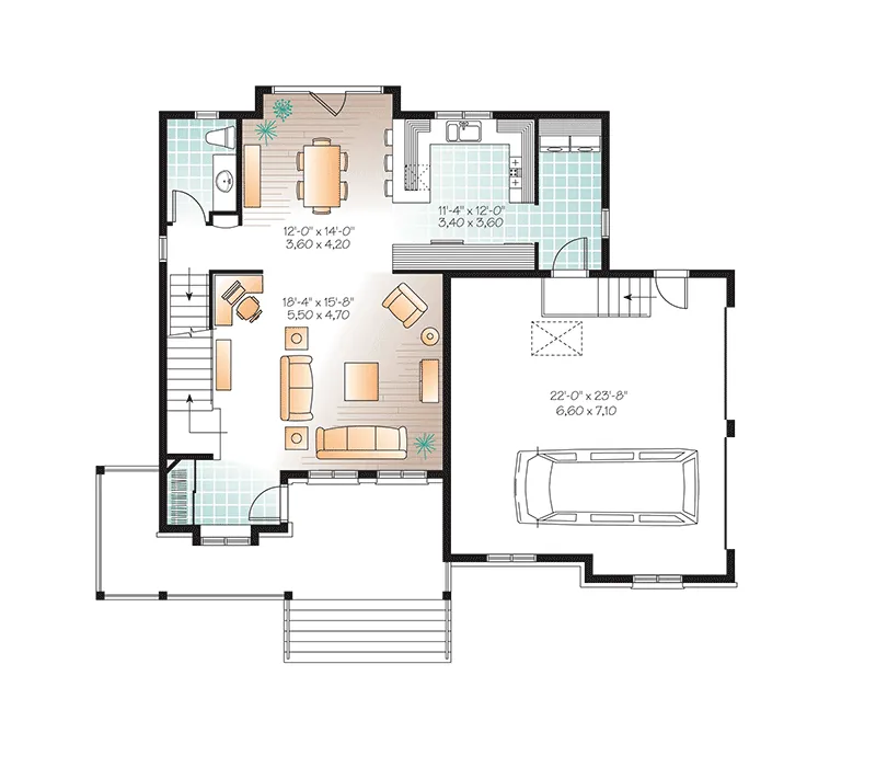 Country House Plan First Floor - Brandune Country Farmhouse 032D-0805 - Search House Plans and More