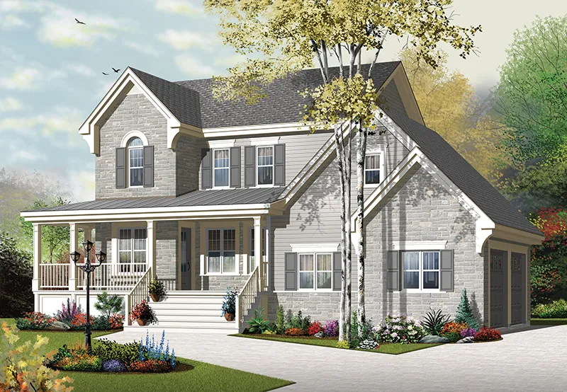 European House Plan Front Image - Brandune Country Farmhouse 032D-0805 - Search House Plans and More