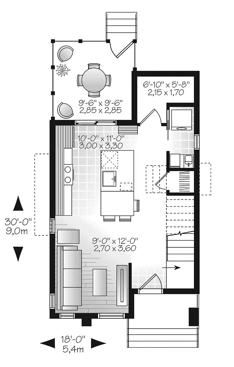 Contemporary House Plan First Floor - Kaspar Modern Home 032D-0806 - Search House Plans and More