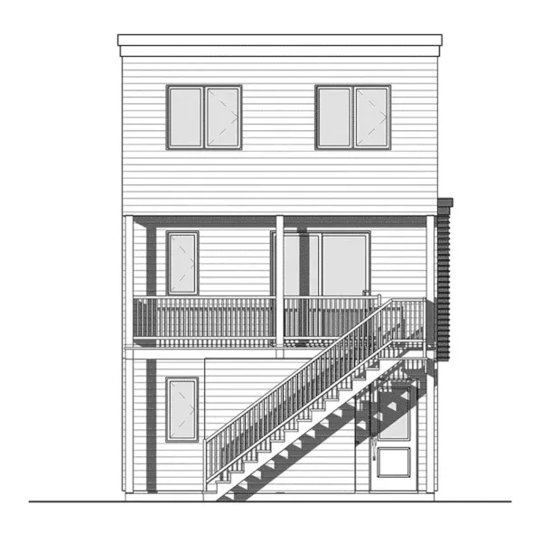 Modern House Plan Rear Elevation - Saffold Modern Home 032D-0807 - Shop House Plans and More