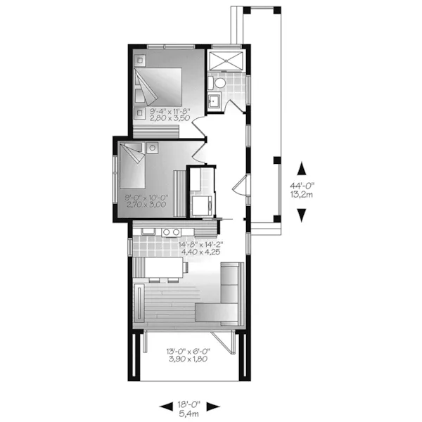 Vacation House Plan First Floor - Tova Modern Home 032D-0810 - Shop House Plans and More