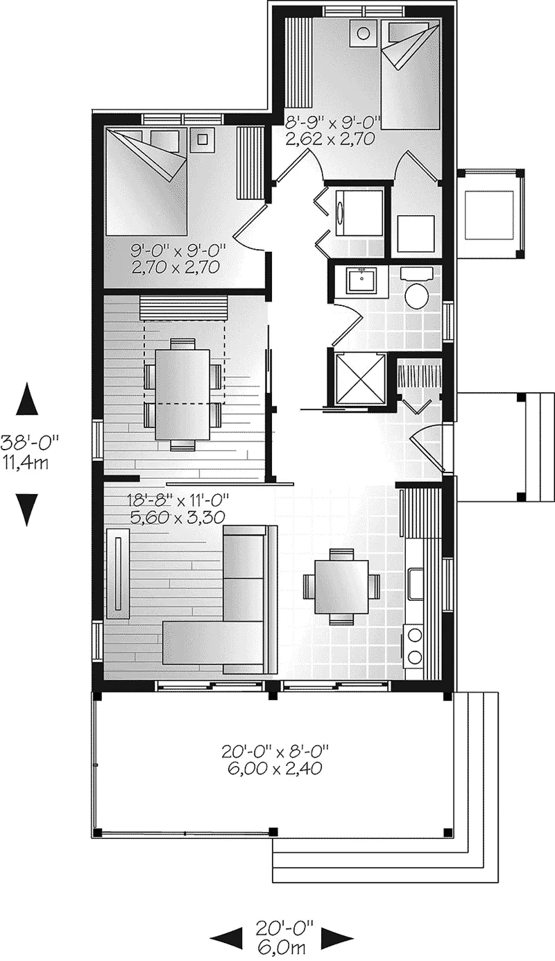 Ranch House Plan First Floor - Tranquil Haven Craftsman Cabin 032D-0811 - Shop House Plans and More