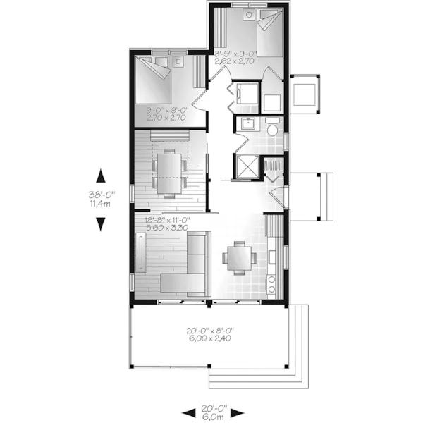 Mountain House Plan First Floor - Tranquil Haven Craftsman Cabin 032D-0811 - Shop House Plans and More