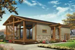 Ranch House Plan Front of Home - Tranquil Haven Craftsman Cabin 032D-0811 - Shop House Plans and More