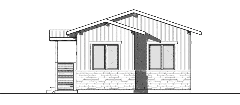 Craftsman House Plan Rear Elevation - Tranquil Haven Craftsman Cabin 032D-0811 - Shop House Plans and More