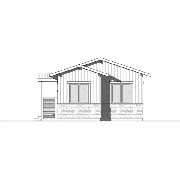 Mountain House Plan Rear Elevation - Tranquil Haven Craftsman Cabin 032D-0811 - Shop House Plans and More