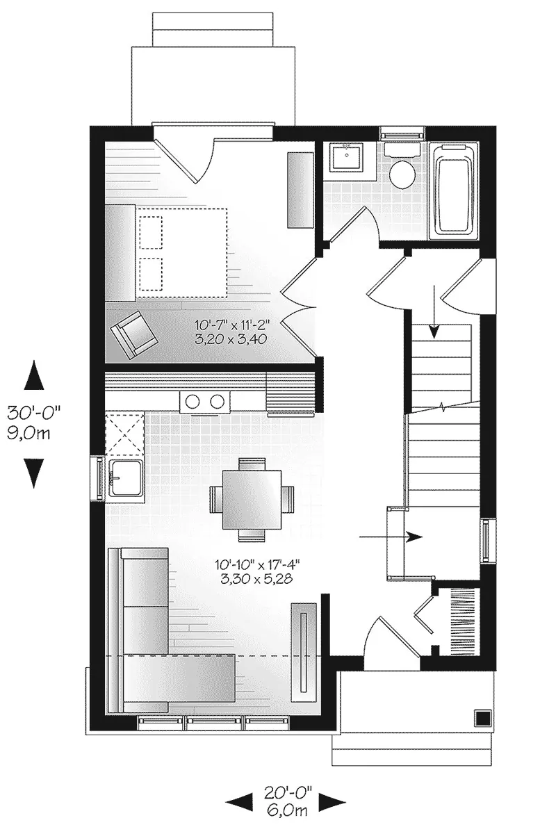 European House Plan First Floor - Wickham Small Traditional Home 032D-0812 - Shop House Plans and More