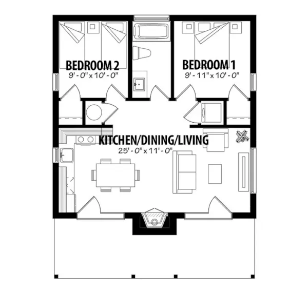 Contemporary House Plan First Floor - Yelton Modern Home 032D-0813 - Shop House Plans and More