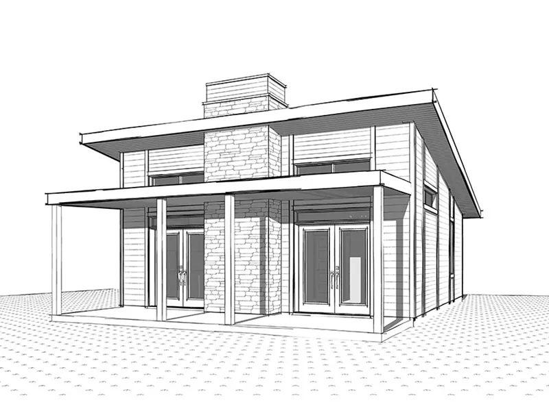 Mountain House Plan Front Image of House - Yelton Modern Home 032D-0813 - Shop House Plans and More