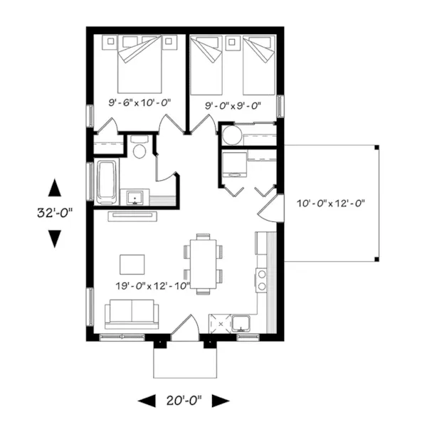 Mountain House Plan First Floor - Gavyn Modern Cabin 032D-0814 - Search House Plans and More