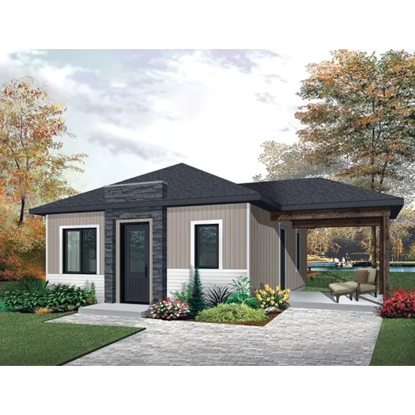 Mountain House Plan Front of Home - Gavyn Modern Cabin 032D-0814 - Search House Plans and More