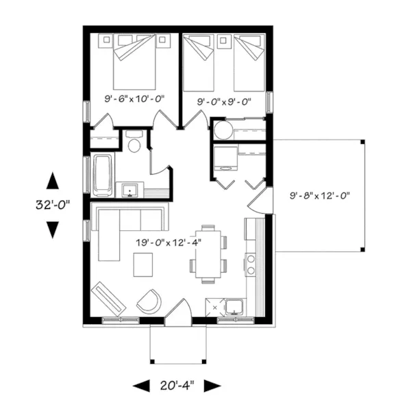 Bungalow House Plan First Floor - Fenton Craftsman Home 032D-0815 - Search House Plans and More