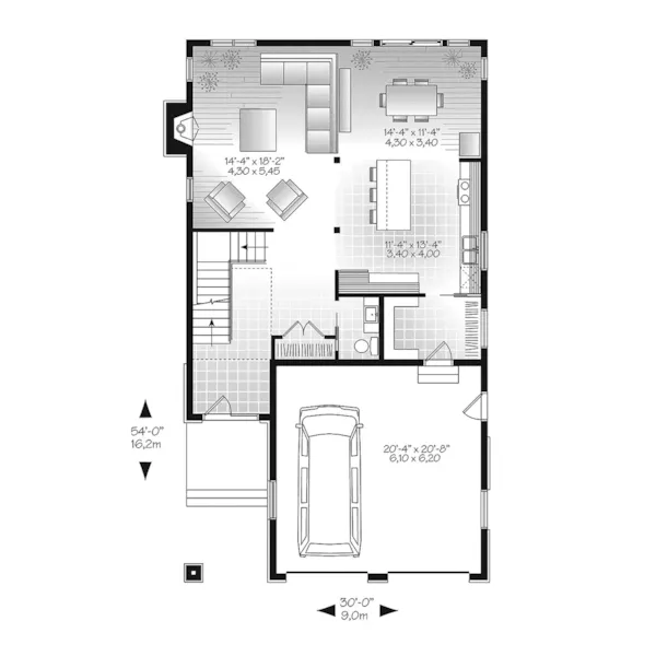 Modern House Plan First Floor - Chanda Prairie Style Home 032D-0816 - Search House Plans and More