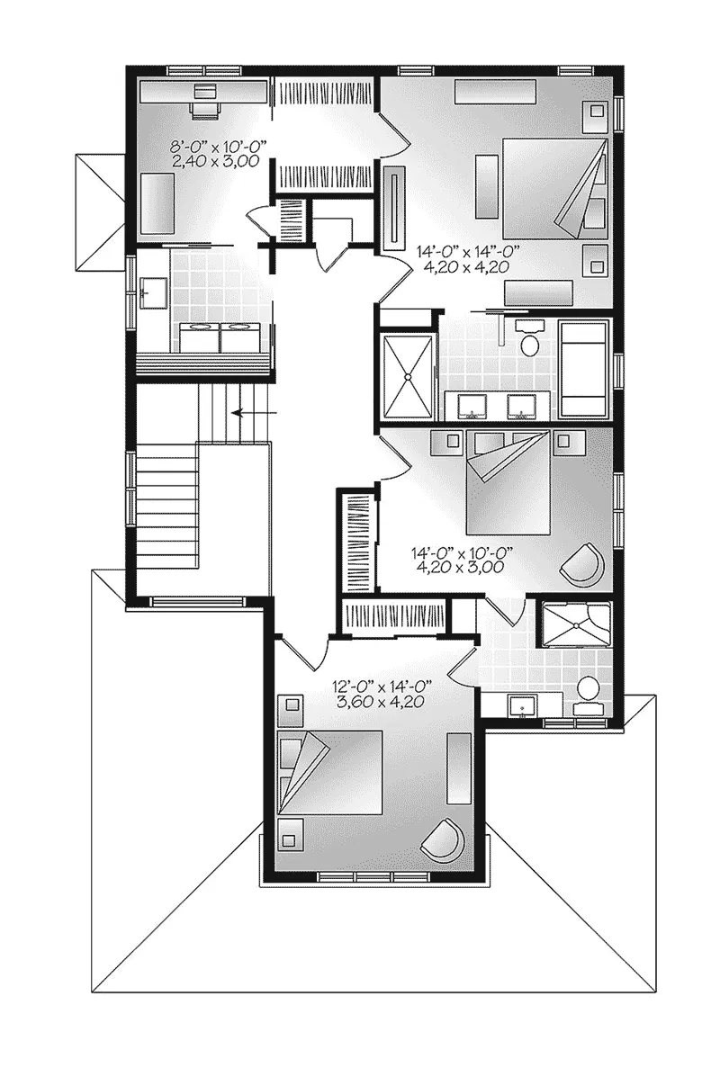 Prairie House Plan Second Floor - Chanda Prairie Style Home 032D-0816 - Search House Plans and More