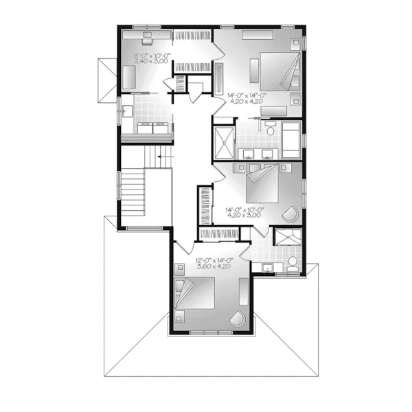 Modern House Plan Second Floor - Chanda Prairie Style Home 032D-0816 - Search House Plans and More