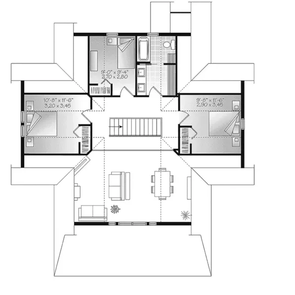 Waterfront House Plan Second Floor - Brown Hill Lake Home 032D-0817 - Search House Plans and More