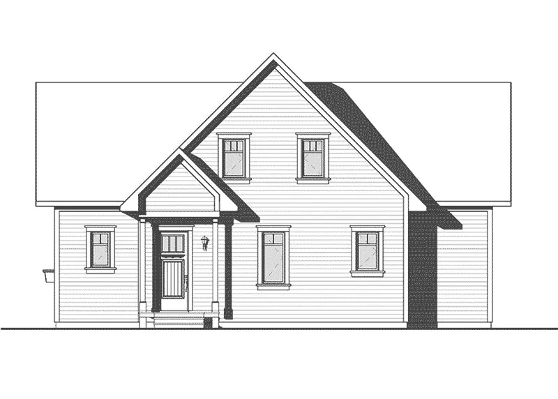 Cabin & Cottage House Plan Rear Elevation - Brown Hill Lake Home 032D-0817 - Search House Plans and More