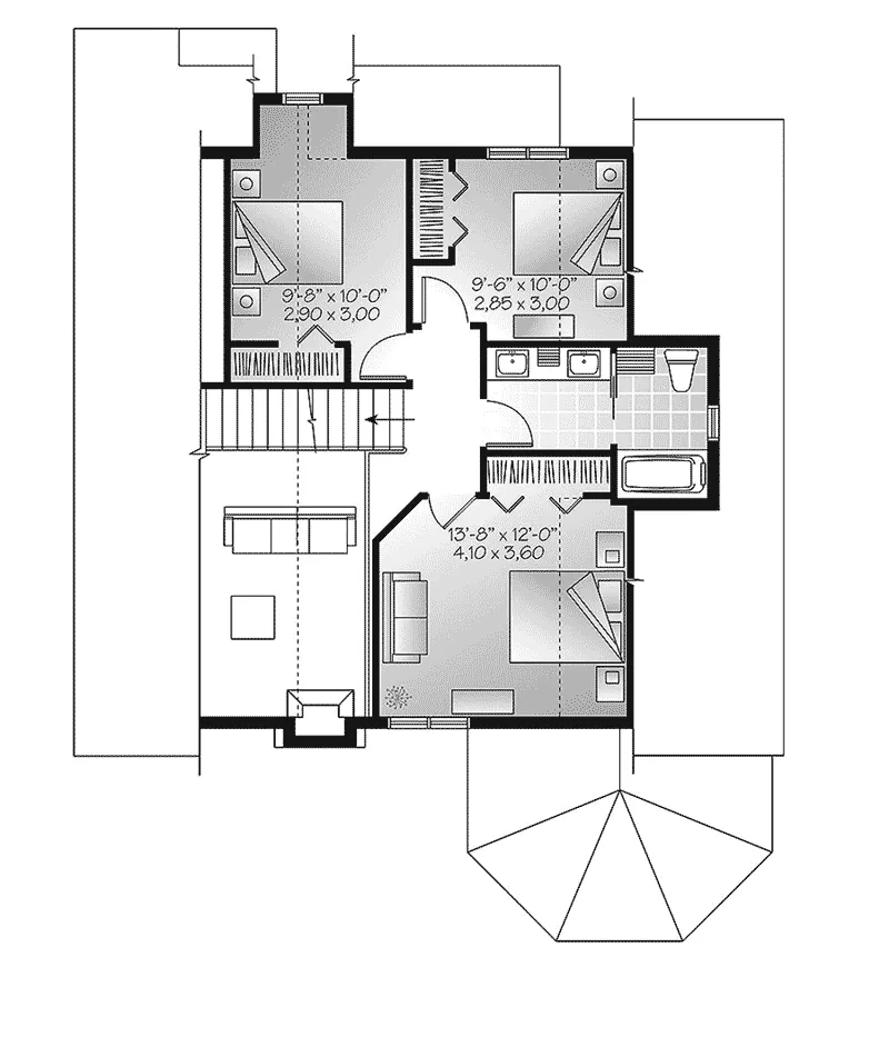 Cabin & Cottage House Plan Second Floor - Barthel Country Cabin Home 032D-0818 - Search House Plans and More