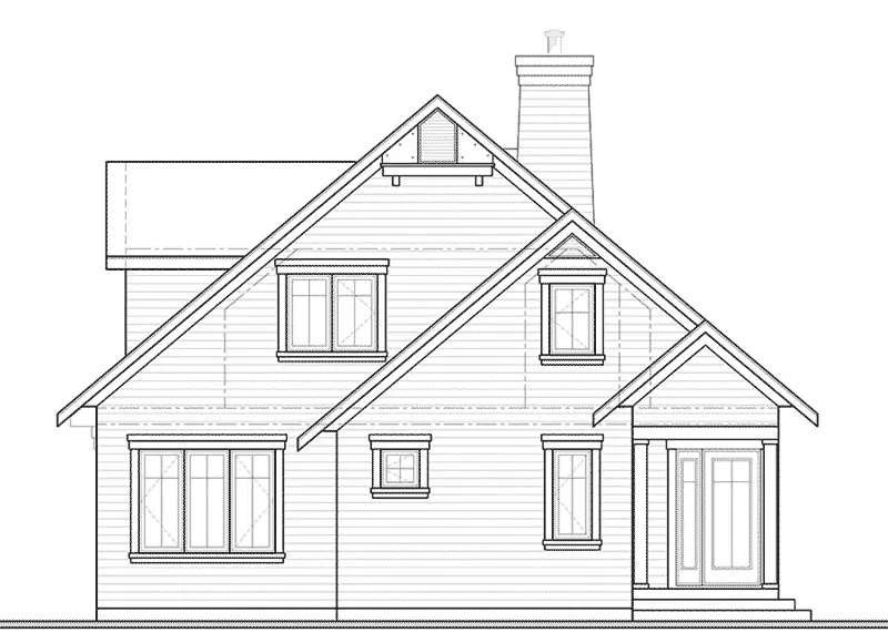 Beach & Coastal House Plan Rear Elevation - Barthel Country Cabin Home 032D-0818 - Search House Plans and More