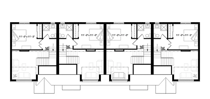 Prairie House Plan Second Floor - Bassett Path Rustic Fourplex 032D-0821 - Search House Plans and More
