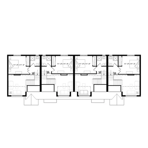 Country House Plan Second Floor - Bassett Path Rustic Fourplex 032D-0821 - Search House Plans and More