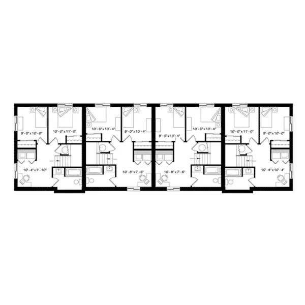 Country House Plan Lower Level Floor - Bassett Path Rustic Fourplex 032D-0821 - Search House Plans and More