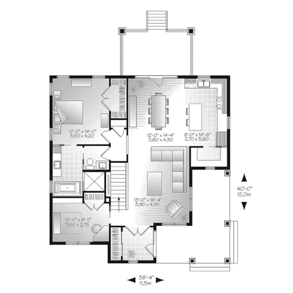 Cabin & Cottage House Plan First Floor - Floralea Country Home 032D-0822 - Search House Plans and More