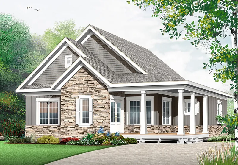 Cabin & Cottage House Plan Front of Home - Floralea Country Home 032D-0822 - Search House Plans and More