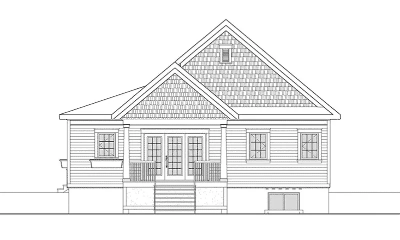 Cabin & Cottage House Plan Rear Elevation - Floralea Country Home 032D-0822 - Search House Plans and More
