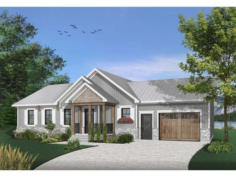 Arts & Crafts House Plan Front Image - Gareth Craftsman Ranch Home 032D-0823 - Search House Plans and More
