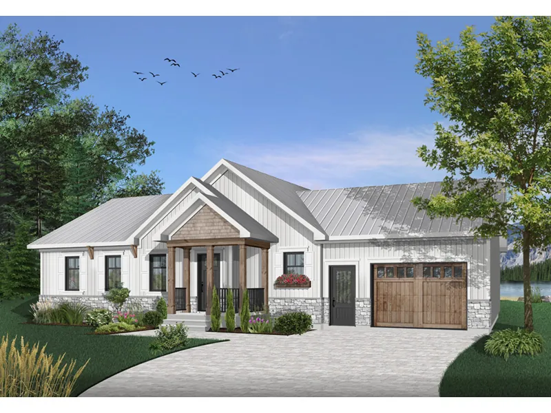 Craftsman House Plan Front Photo 03 - Gareth Craftsman Ranch Home 032D-0823 - Search House Plans and More