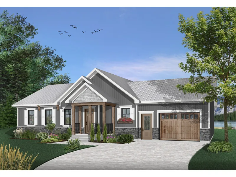 Craftsman House Plan Front Photo 04 - Gareth Craftsman Ranch Home 032D-0823 - Search House Plans and More