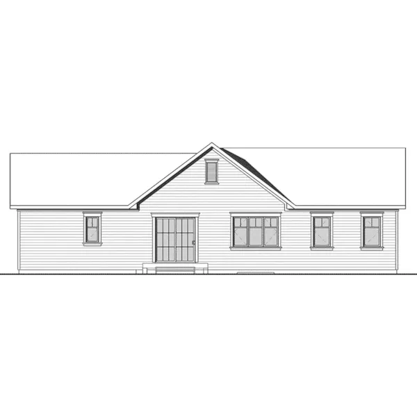 Arts & Crafts House Plan Rear Elevation - Gareth Craftsman Ranch Home 032D-0823 - Search House Plans and More