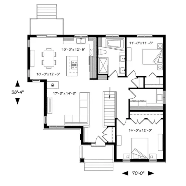 Rustic House Plan First Floor - Westcroft Country Home 032D-0826 - Shop House Plans and More