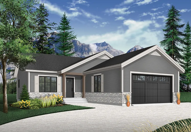 Traditional House Plan Front of Home - Martin Creek Country Home 032D-0827 - Shop House Plans and More