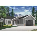 Ranch House Plan Front of House 032D-0827