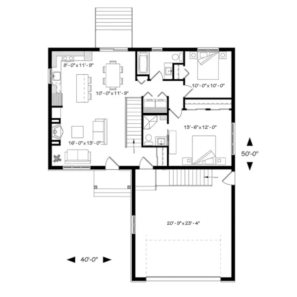 Ranch House Plan First Floor - Macey Mill Rustic Ranch Home 032D-0828 - Shop House Plans and More