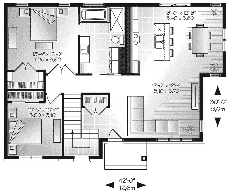 Beach & Coastal House Plan First Floor - Lettie Modern Ranch Home 032D-0829 - Shop House Plans and More