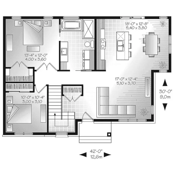 Florida House Plan First Floor - Lettie Modern Ranch Home 032D-0829 - Shop House Plans and More