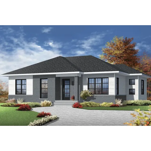 Florida House Plan Front of Home - Lettie Modern Ranch Home 032D-0829 - Shop House Plans and More