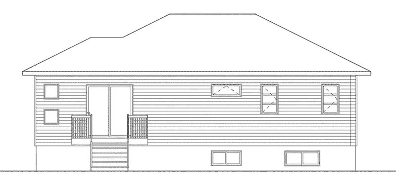 Ranch House Plan Rear Elevation - Lettie Modern Ranch Home 032D-0829 - Shop House Plans and More