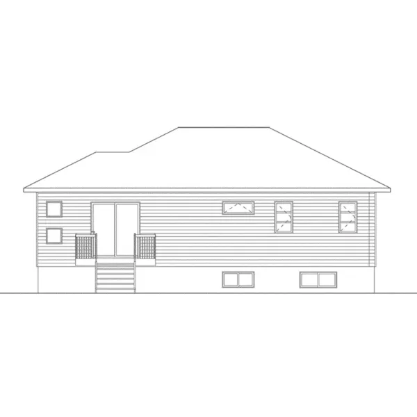 Florida House Plan Rear Elevation - Lettie Modern Ranch Home 032D-0829 - Shop House Plans and More