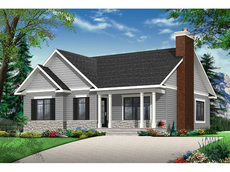 Ranch House Plan Front Photo 01 - Kindle Traditional Ranch Home 032D-0831 - Search House Plans and More