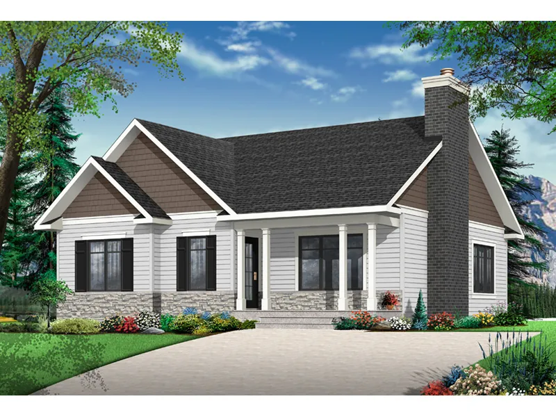 Ranch House Plan Front Photo 03 - Kindle Traditional Ranch Home 032D-0831 - Search House Plans and More