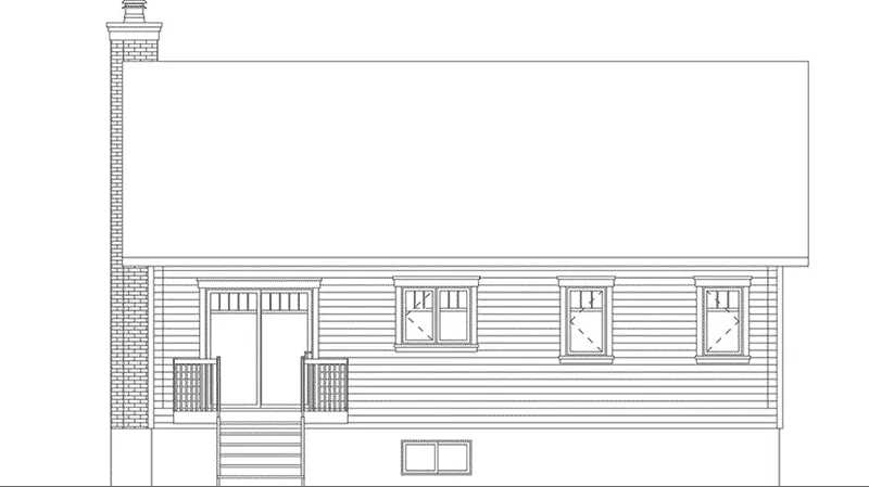 Ranch House Plan Rear Elevation - Kindle Traditional Ranch Home 032D-0831 - Search House Plans and More