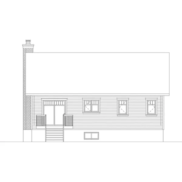 Ranch House Plan Rear Elevation - Kindle Traditional Ranch Home 032D-0831 - Search House Plans and More