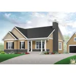 Traditional House Plan Front of Home - Mayer Hill Ranch Home 032D-0832 - Shop House Plans and More