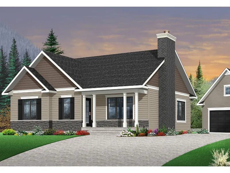 Cabin & Cottage House Plan Front Photo 02 - Mayer Hill Ranch Home 032D-0832 - Shop House Plans and More