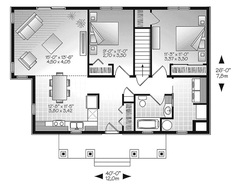 Ranch House Plan First Floor - Laney Prairie Style Ranch Home 032D-0833 - Shop House Plans and More
