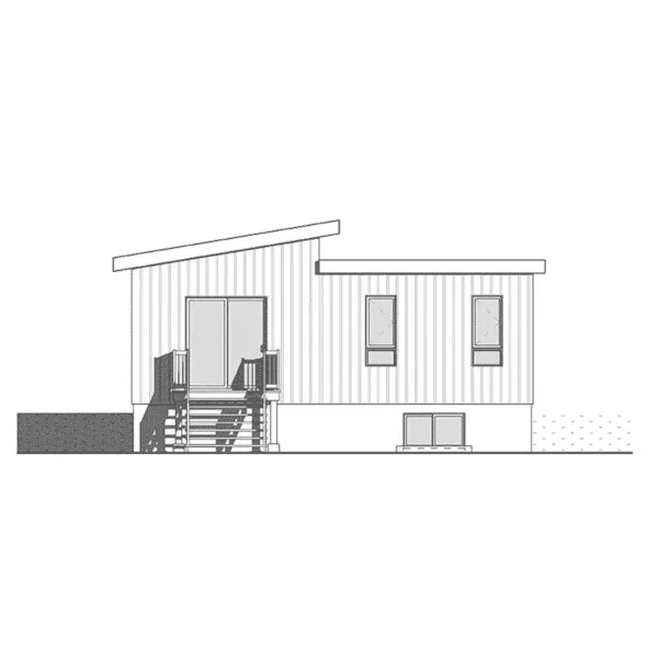 Beach & Coastal House Plan Rear Elevation - Meade Modern Cabin 032D-0834 - Shop House Plans and More